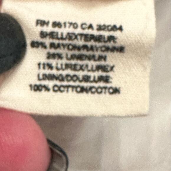 Anthropologie Floreat Linen Metallic Shimmer Beaded Embroidered Skirt Size 2 - Picture 7 of 9